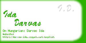 ida darvas business card